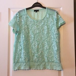 Medium Mint Green Lace Top from The Limited